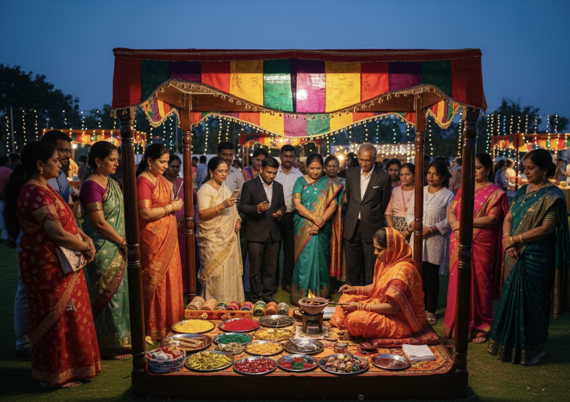 A person making colorful bangles.