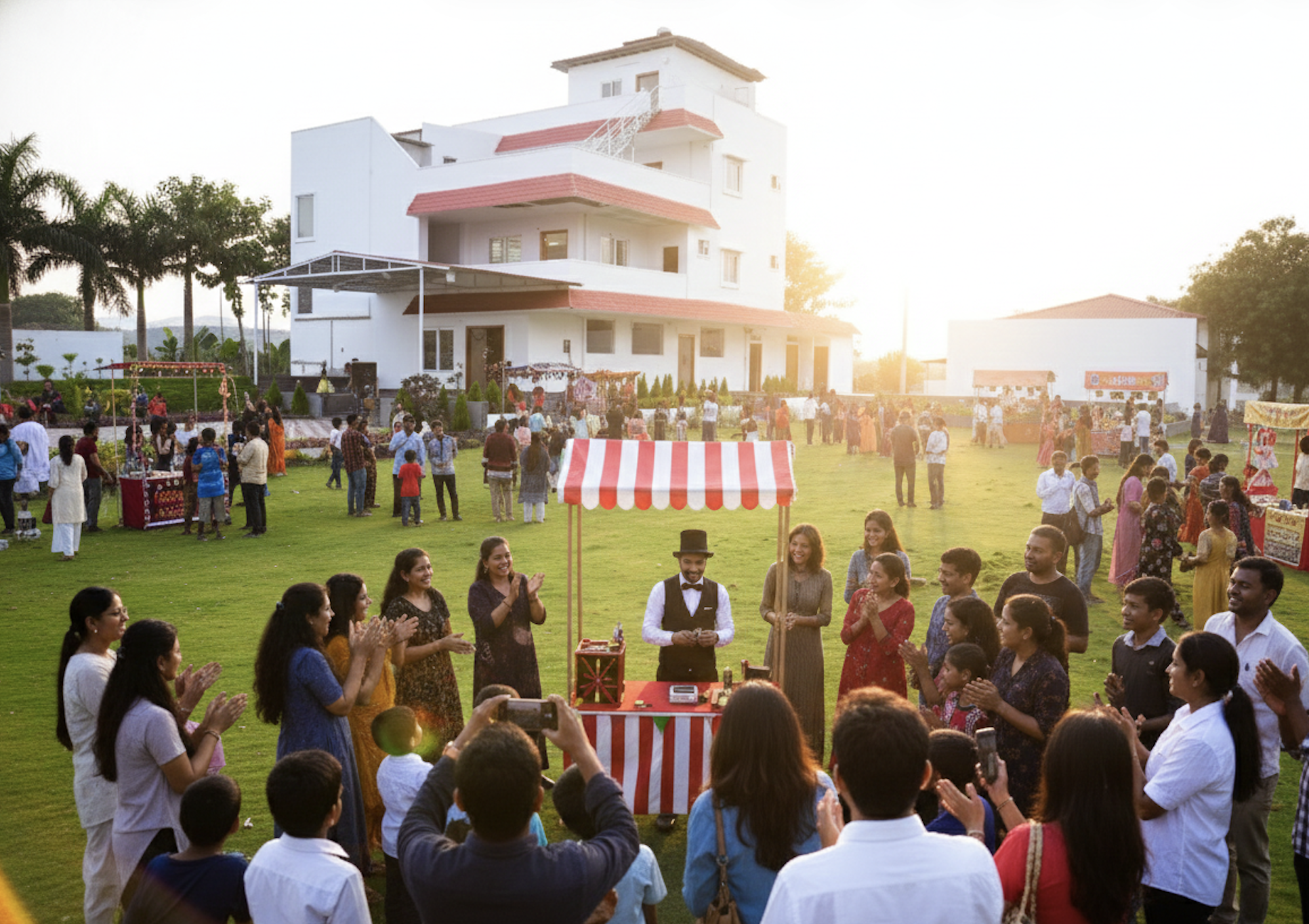 A magician performing a card trick.